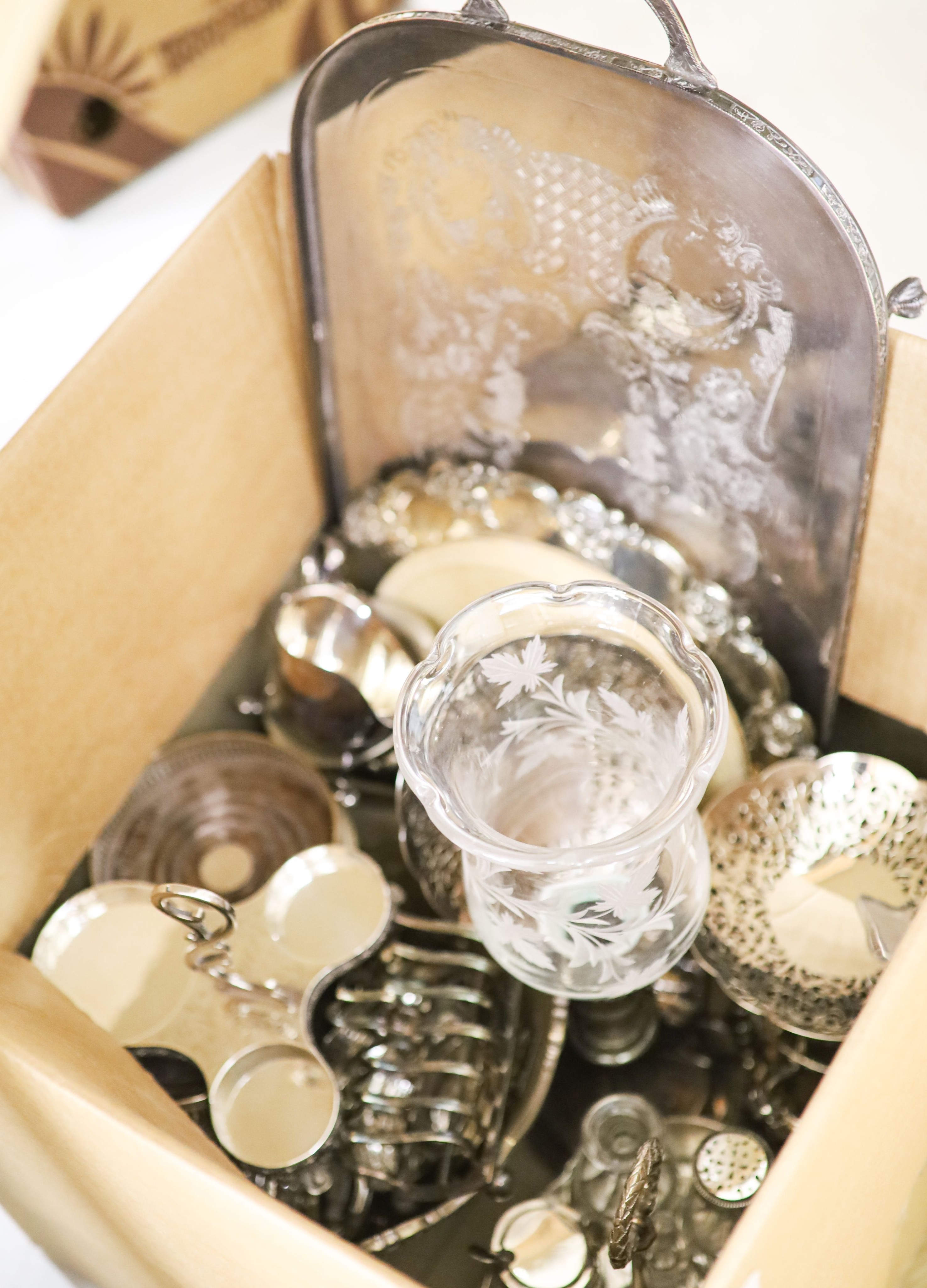 Sundry plated wares including a galleried tray